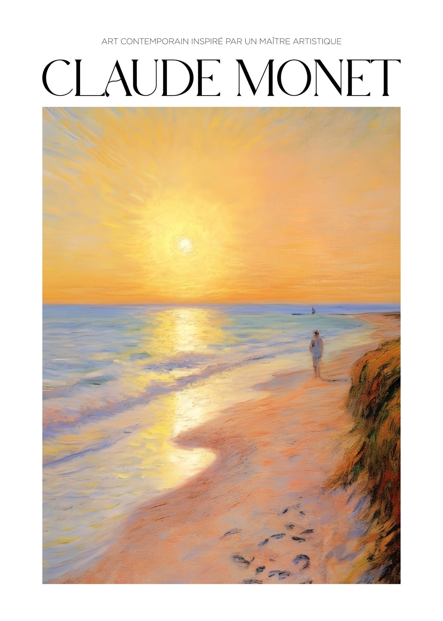 Inspired by Claude Monet – Morgonpromenad vid havet Poster