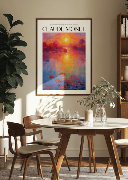 Inspired by Claude Monet – Solnedgång över vattnet Poster