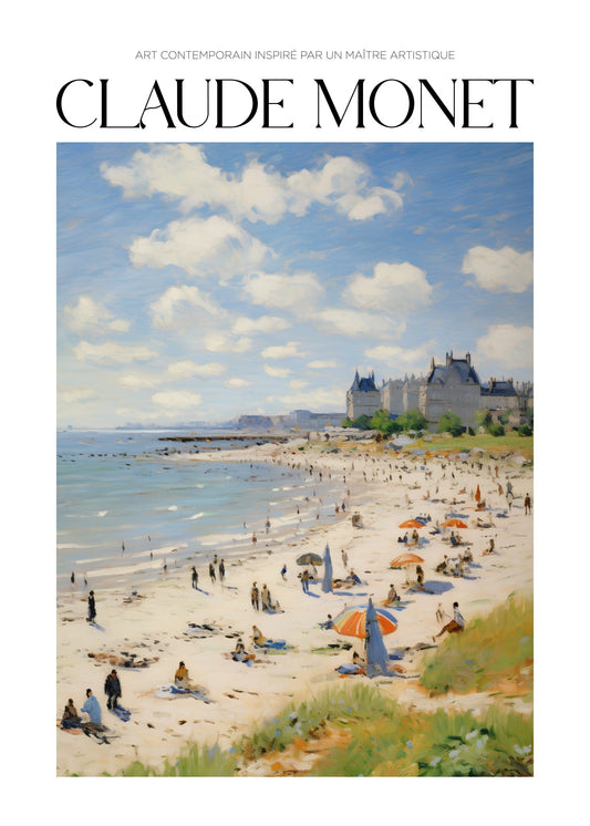 Inspired by Claude Monet – Sommarstrand i Normandie Poster