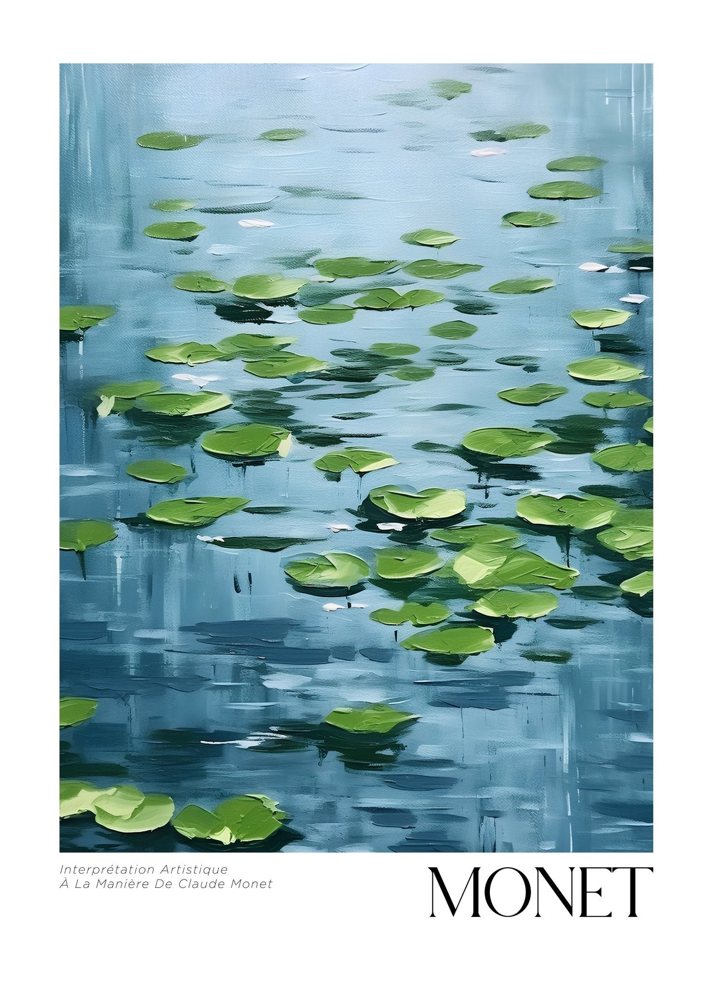 Inspired by Claude Monet – Näckrosblad på stilla vatten Poster