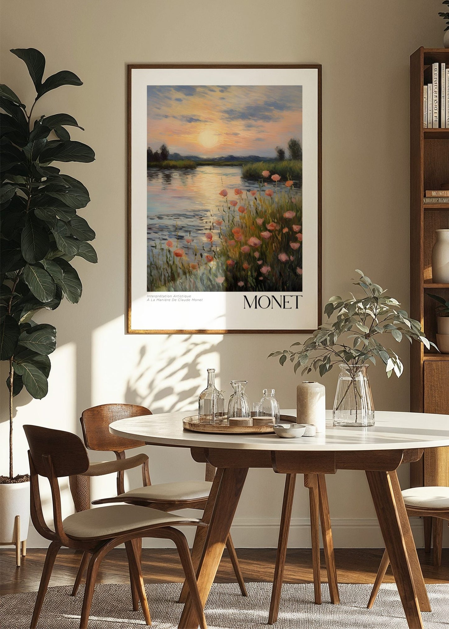 Inspired by Claude Monet – Vallmo vid floden Poster