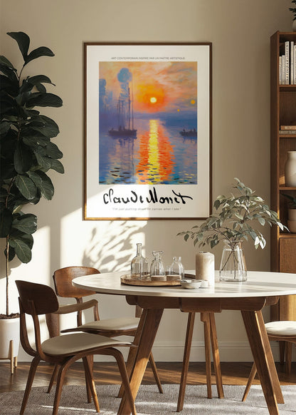 Inspired by Claude Monet – Soluppgång över hamnen Poster