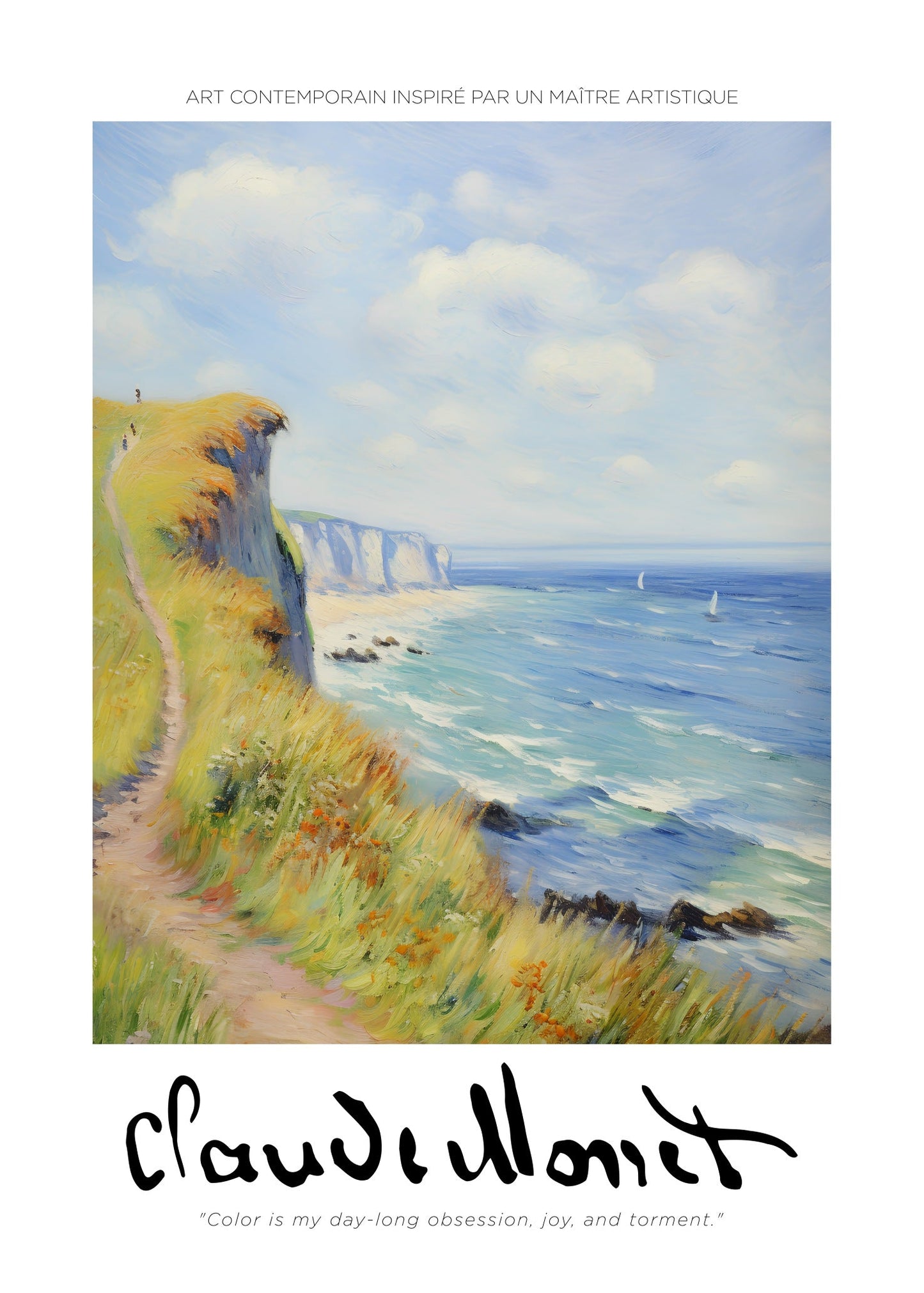 Inspired by Claude Monet – Klippor vid Engelska kanalen Poster