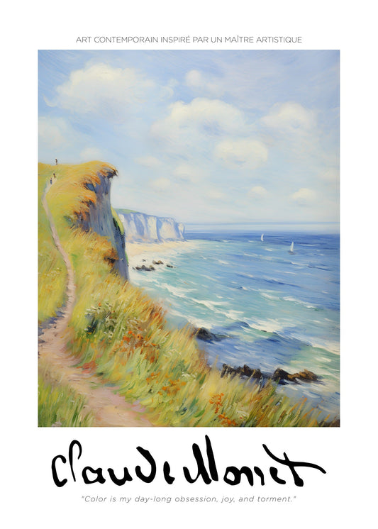 Inspired by Claude Monet – Klippor vid Engelska kanalen Poster