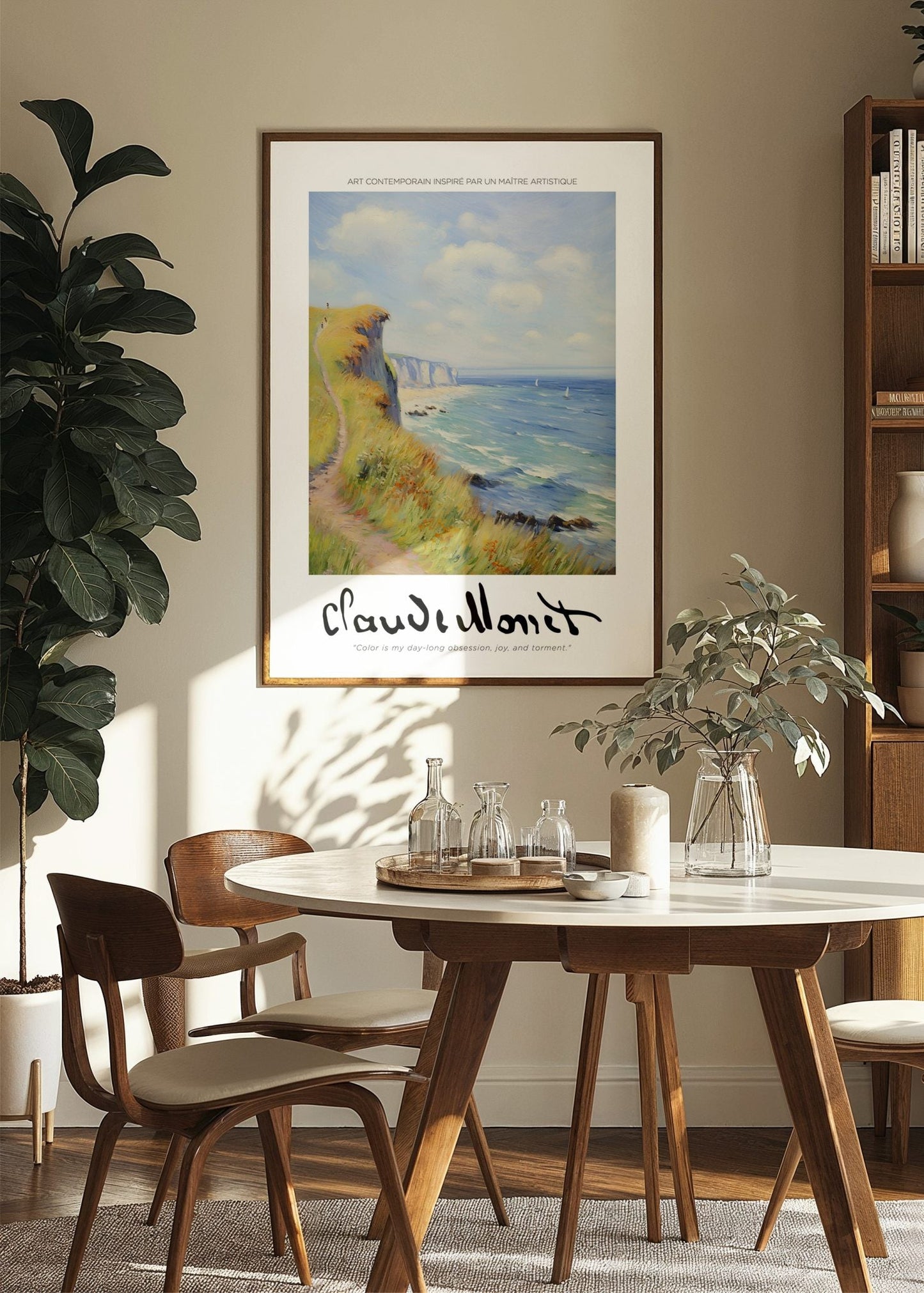 Inspired by Claude Monet – Klippor vid Engelska kanalen Poster