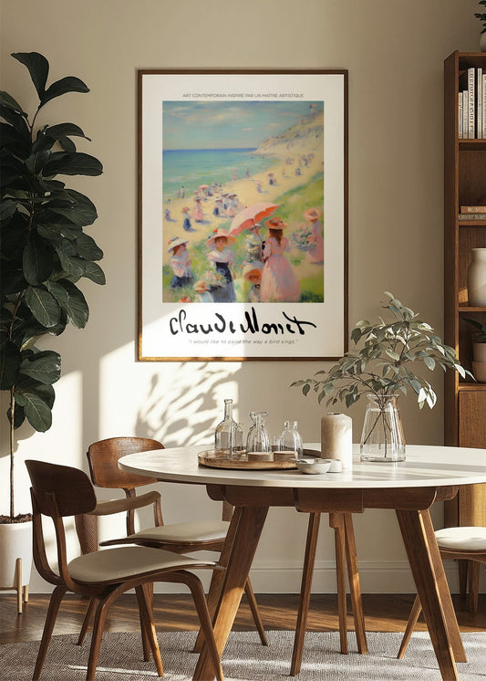 Inspired by Claude Monet – Strandpromenad i ljus Poster