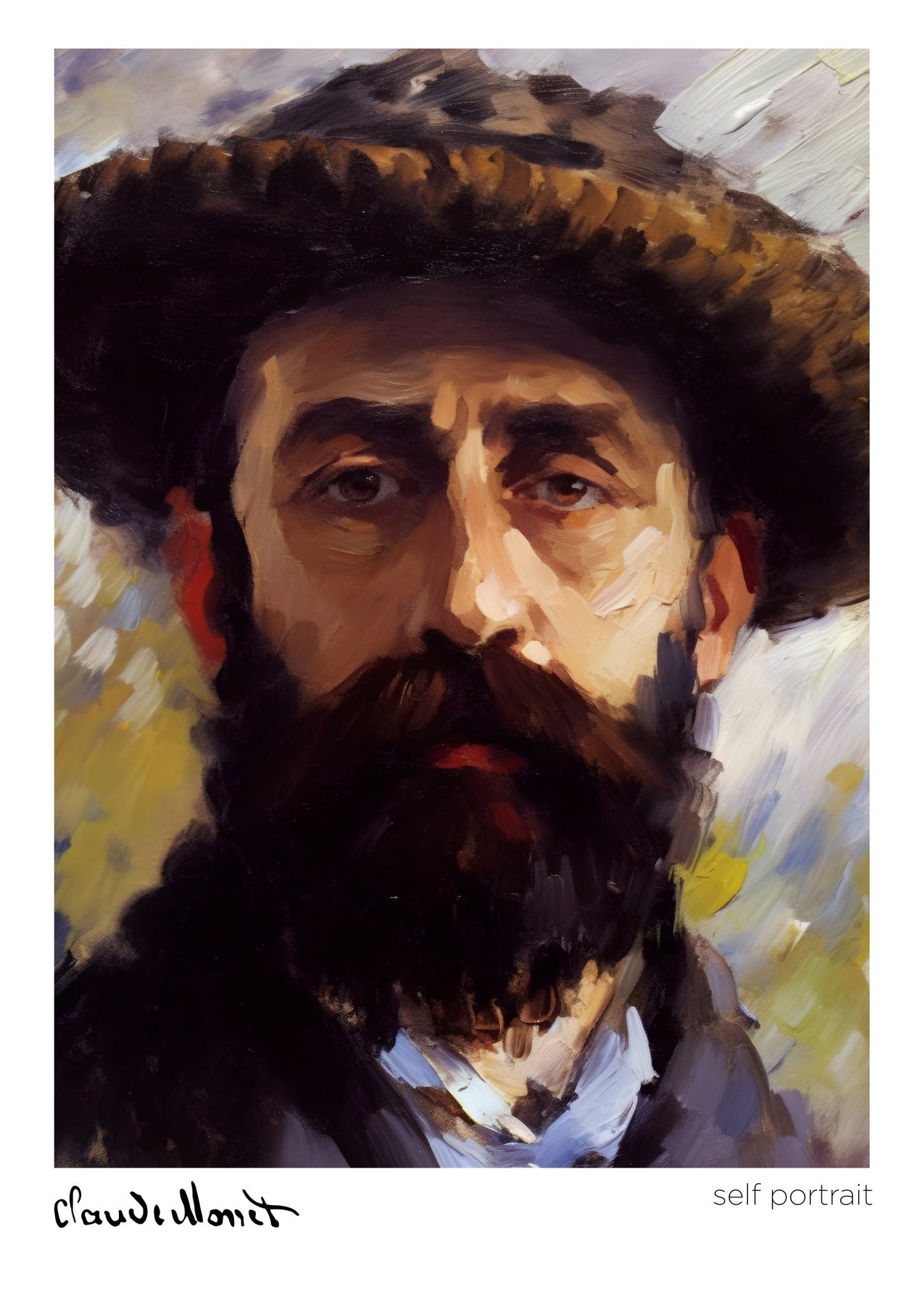 Inspired by Claude Monet – Självporträtt i hatt Poster