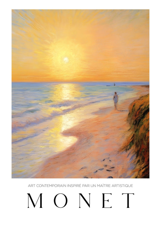 Inspired by Claude Monet – Solglöd över havet Poster