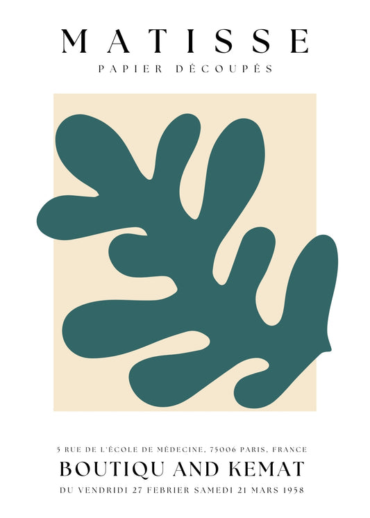 Inspired by Matisse – Teal Shapes Poster