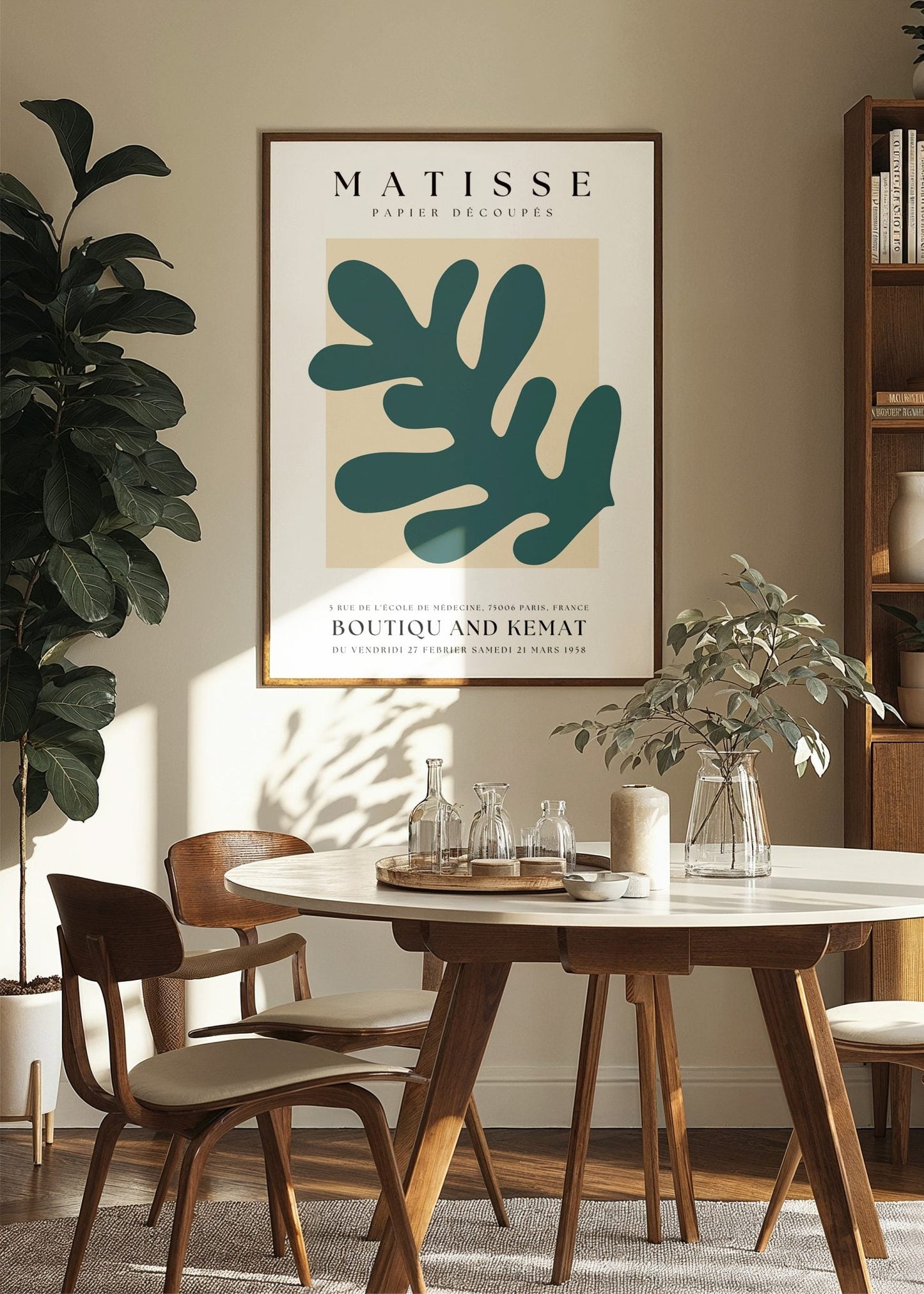 Inspired by Matisse – Teal Shapes Poster
