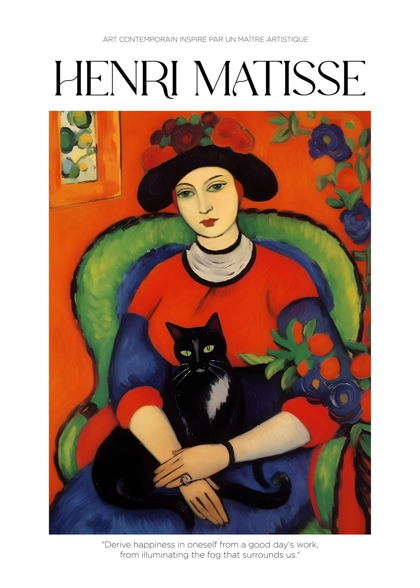 Inspired by Matisse – Woman with Black Cat Poster