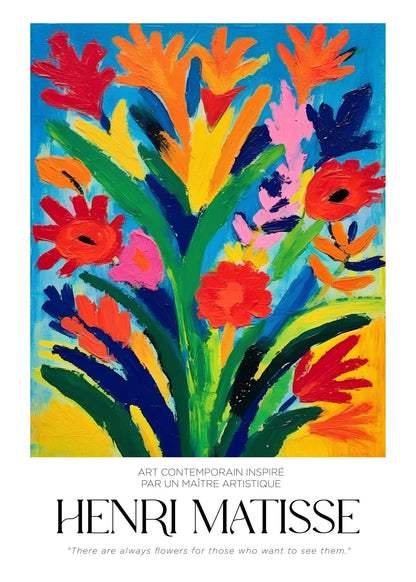 Inspired by Matisse – Colorful Bouquet Poster