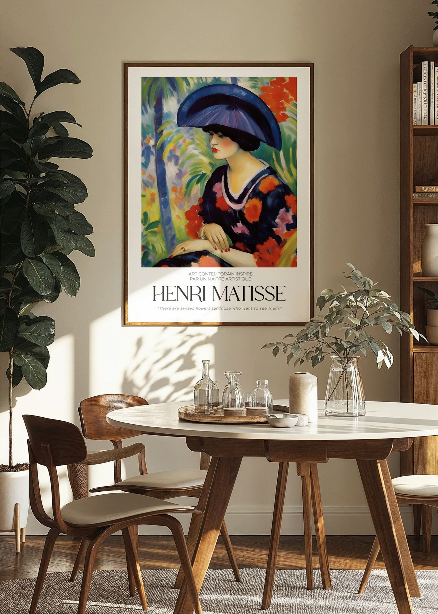 Inspired by Matisse – Lady in Blue Hat Poster