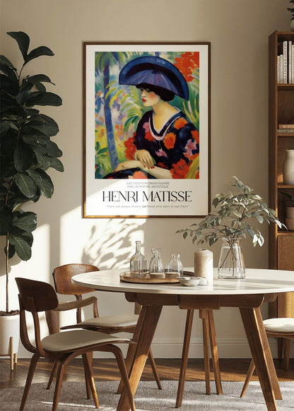 Inspired by Matisse – Lady in Blue Hat Poster