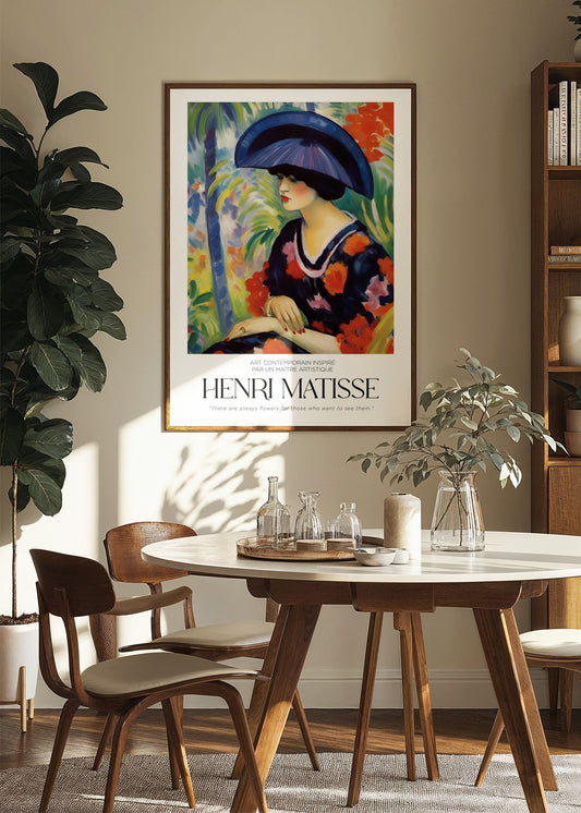 Inspired by Matisse – Lady in Blue Hat Poster