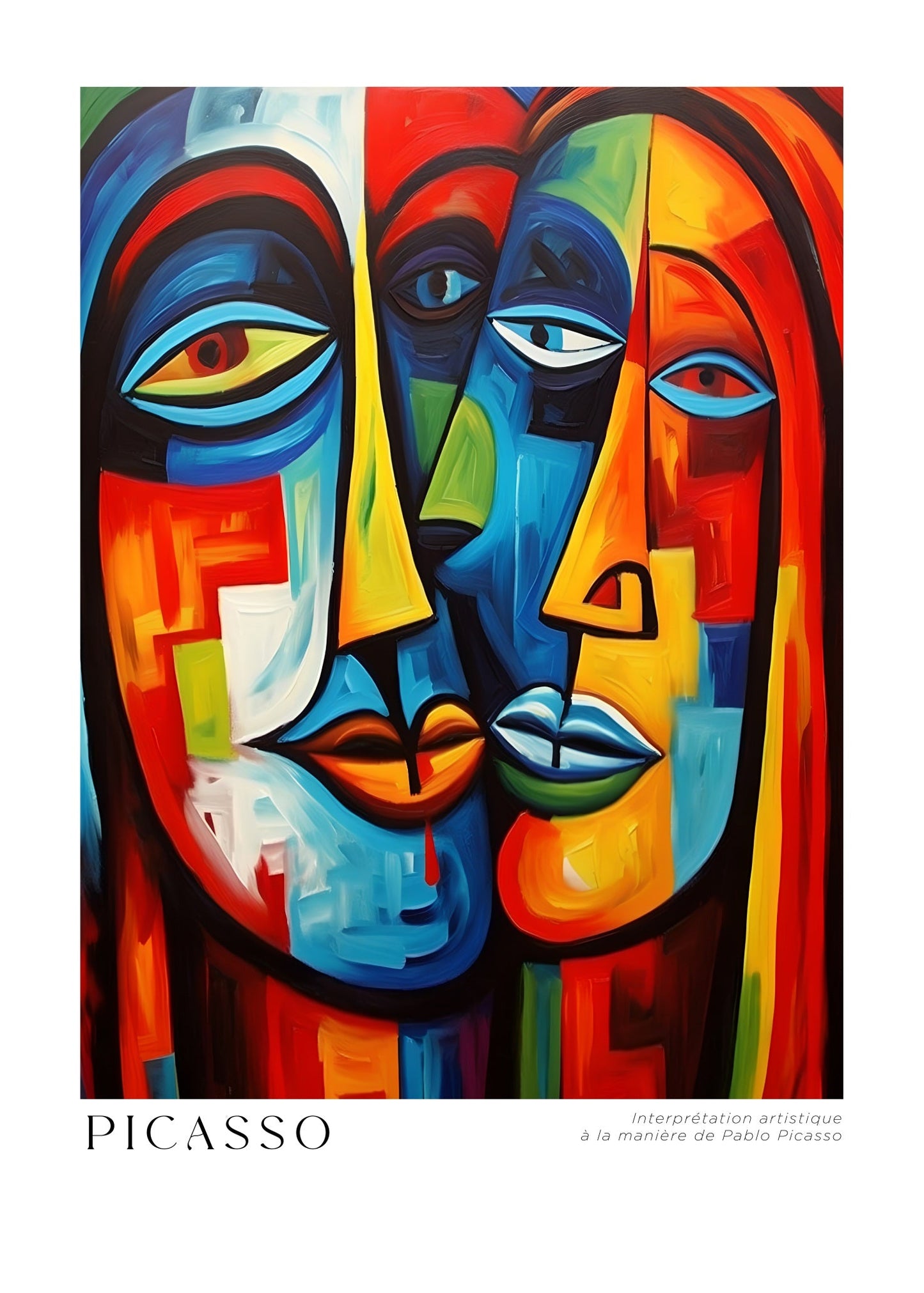 Inspired by Picasso – Chromatic Faces Poster