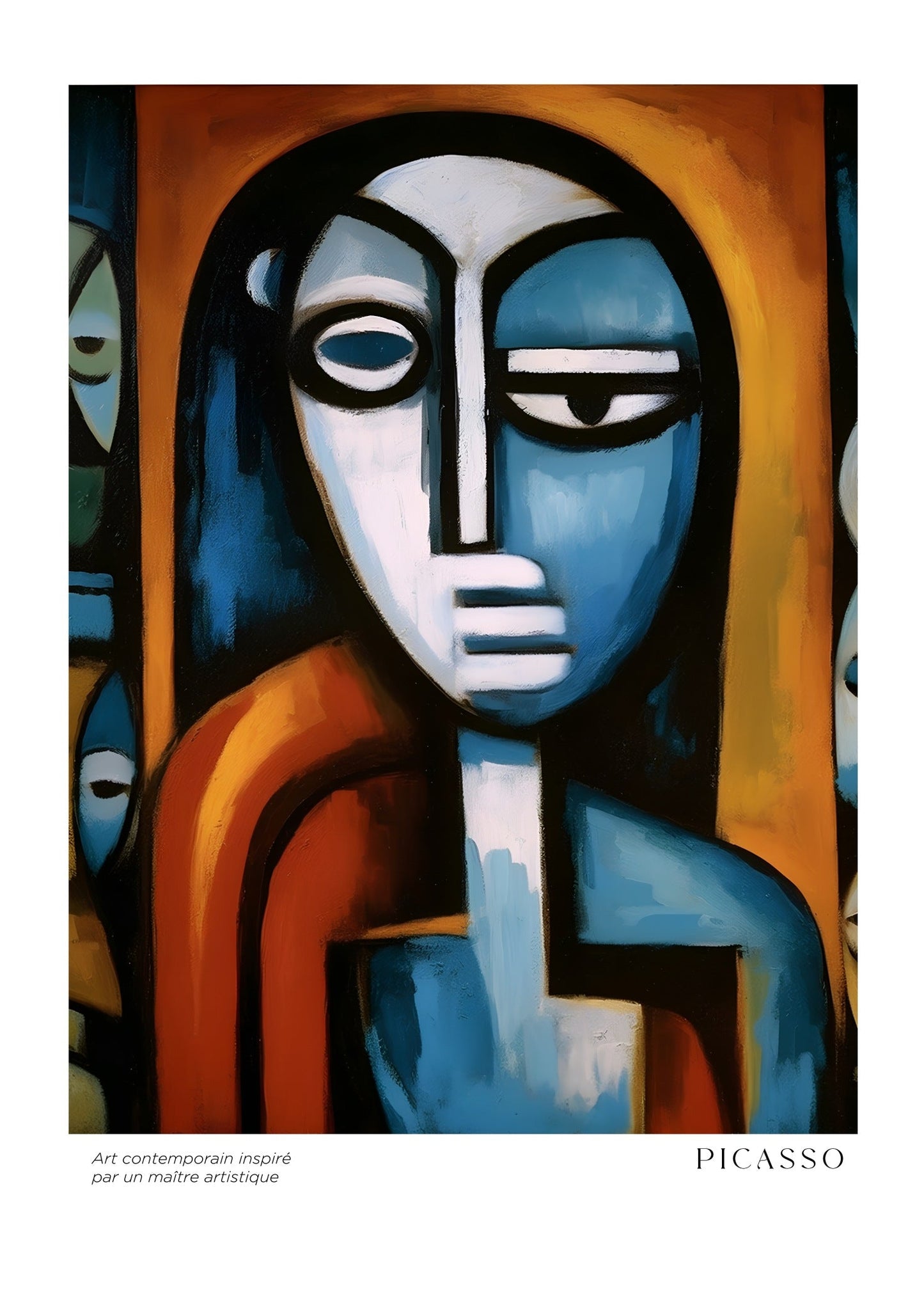 Inspired by Picasso – Azure Reflection Poster