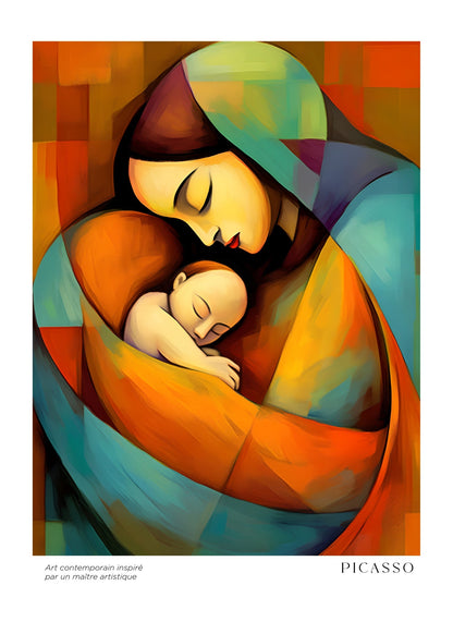 Inspired by Picasso – Maternal Embrace Poster
