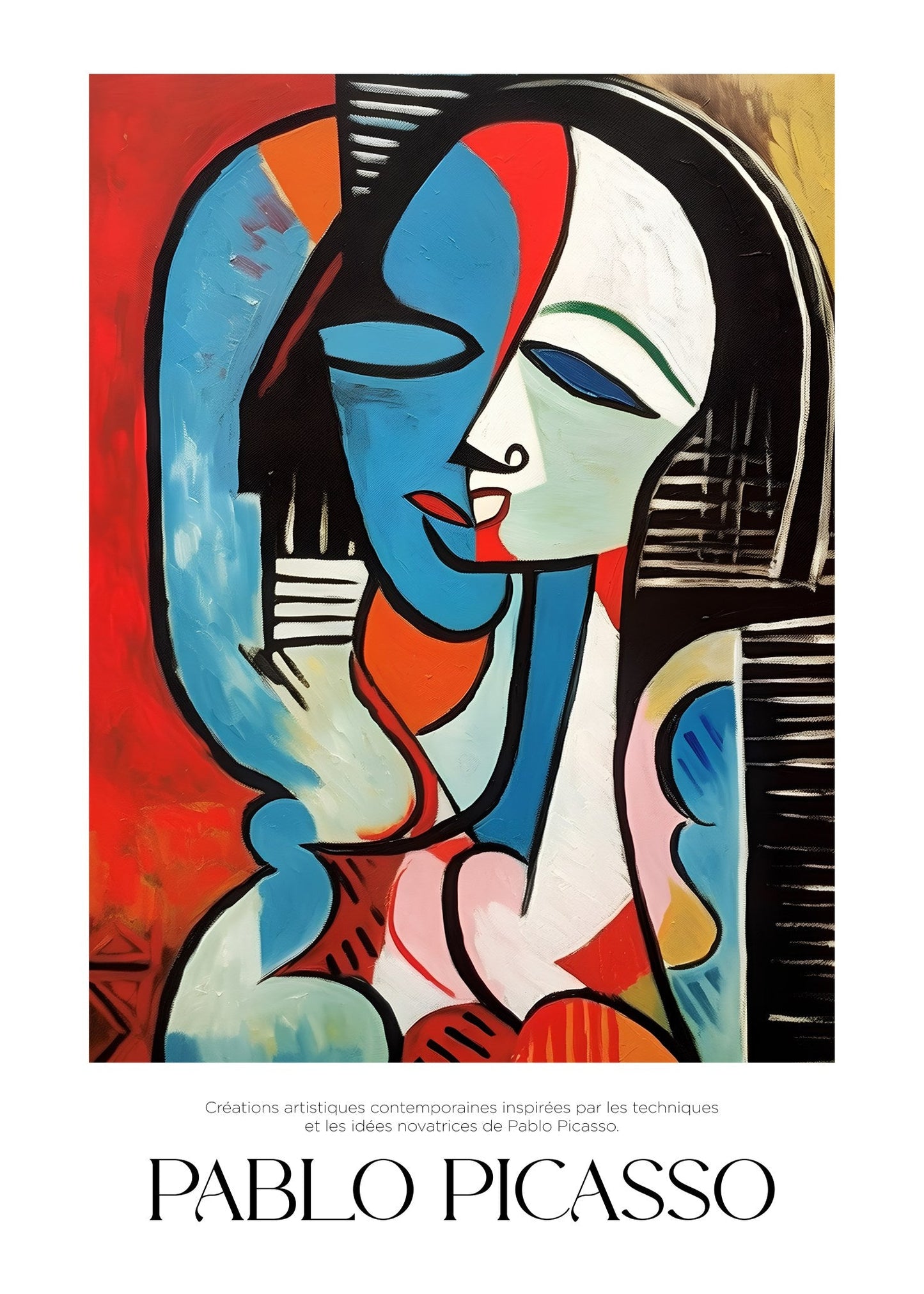 Inspired by Picasso – Crimson Contour Poster
