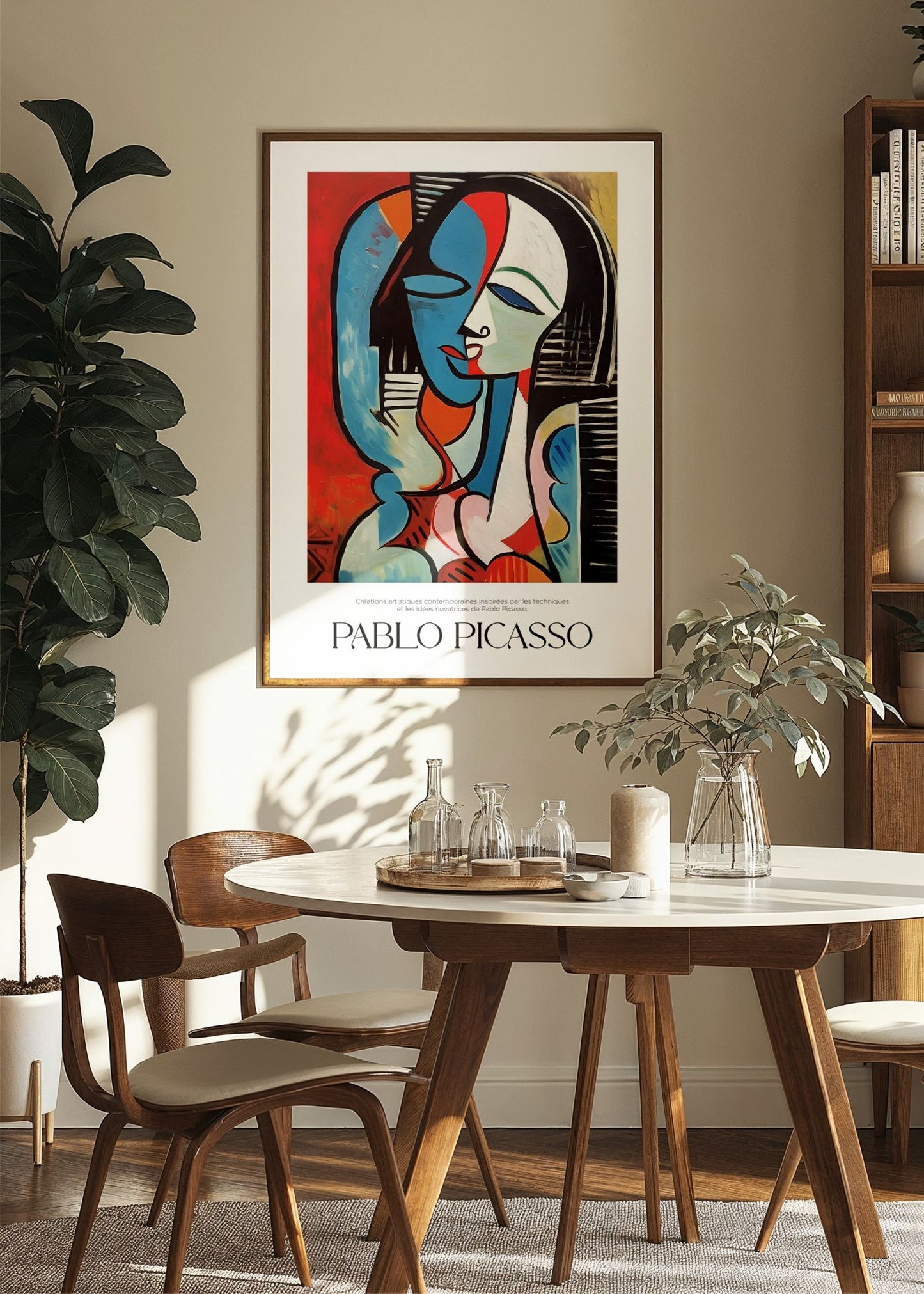 Inspired by Picasso – Crimson Contour Poster