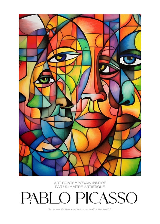 Inspired by Picasso – Spectrum Faces Poster