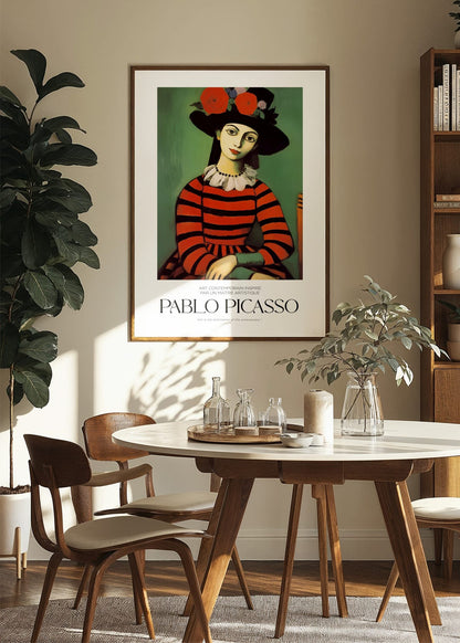 Inspired by Picasso – Lady in Striped Dress Poster