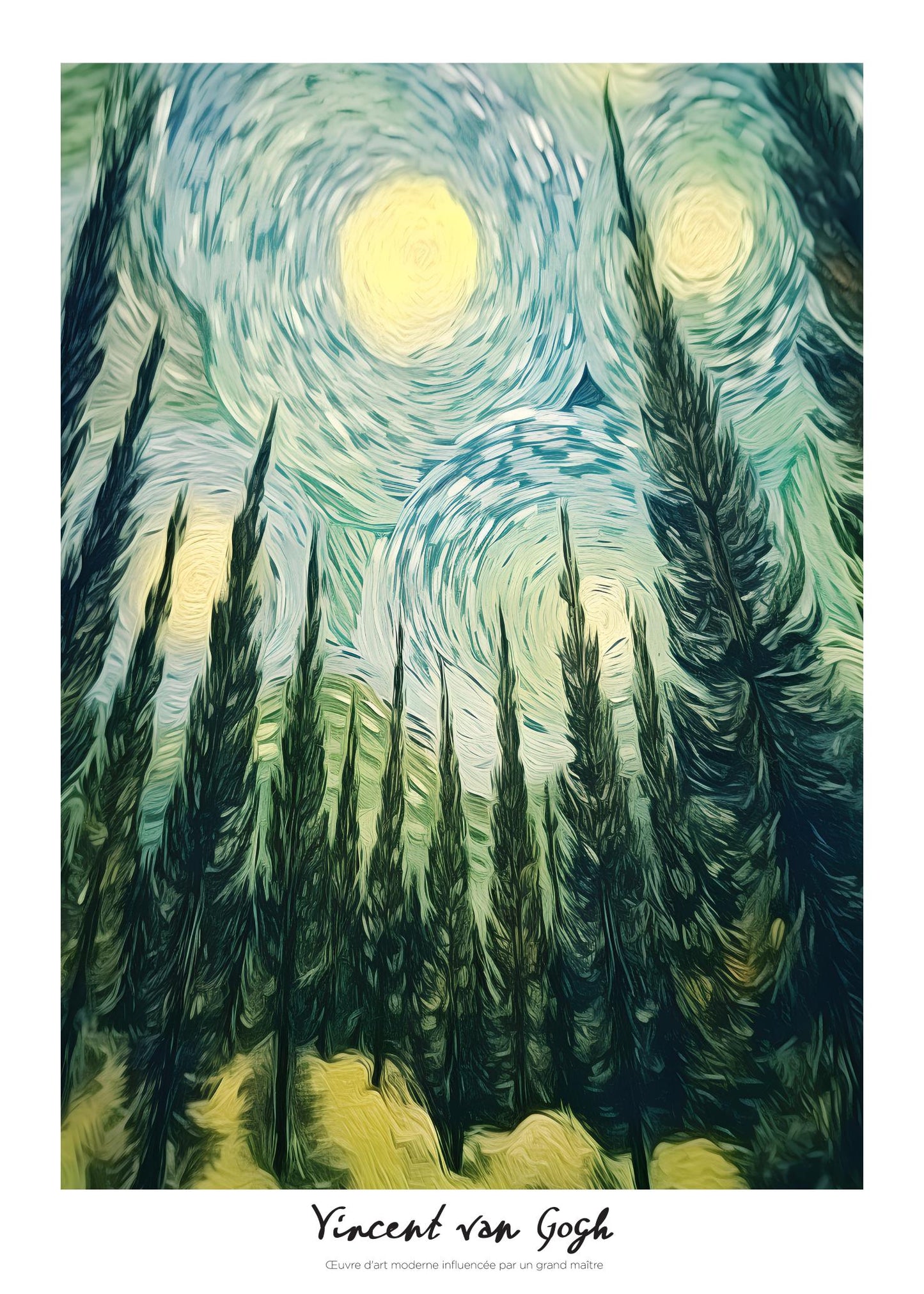Inspired by Van Gogh – Whispering Pines Poster