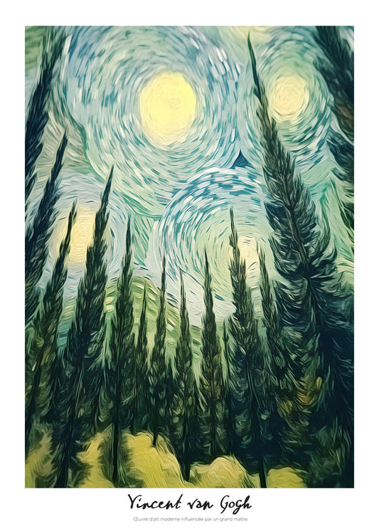 Inspired by Van Gogh – Whispering Pines Poster