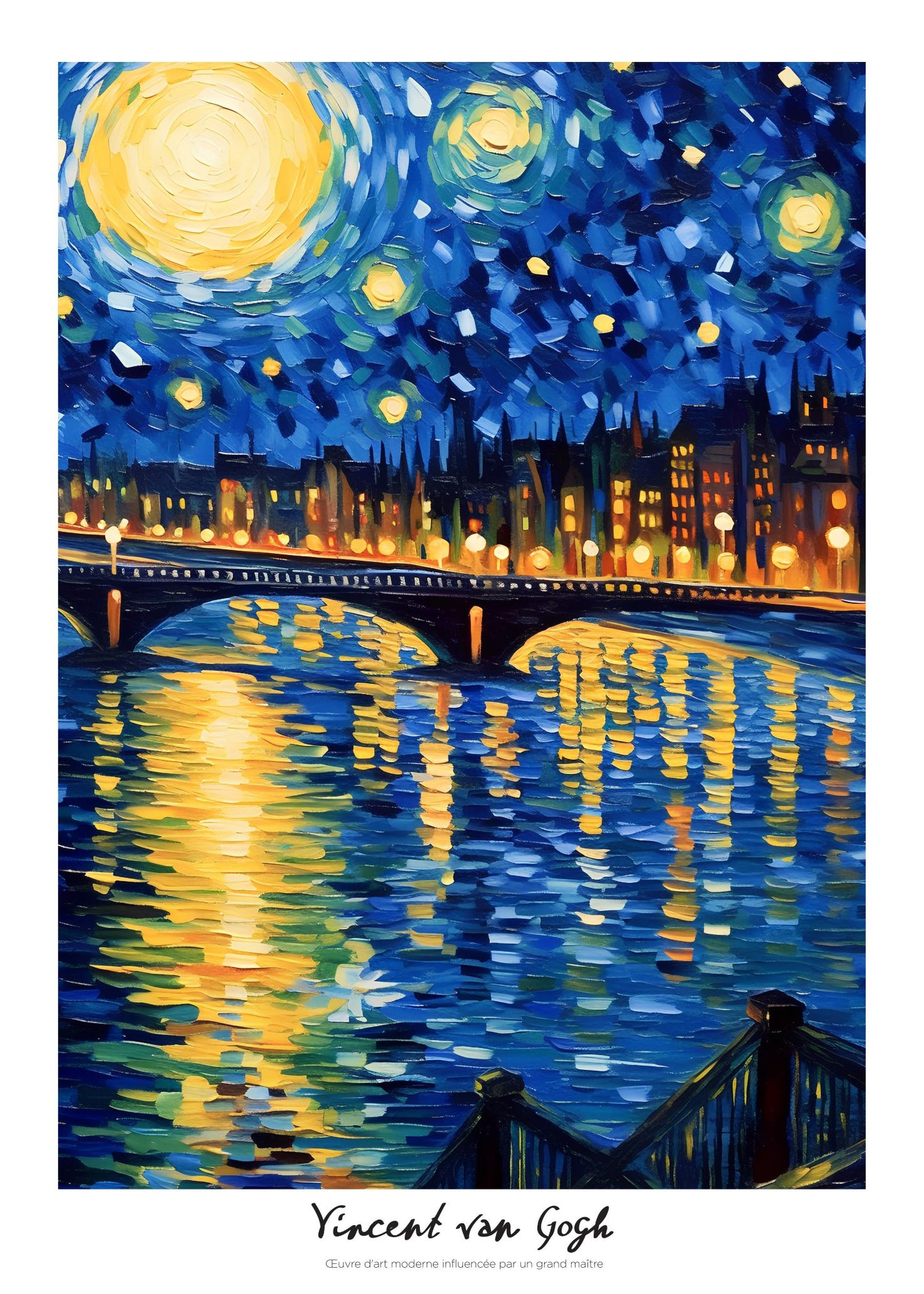 Inspired by Van Gogh – Starry Bridge Poster