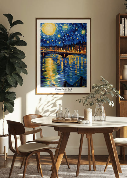 Inspired by Van Gogh – Starry Bridge Poster