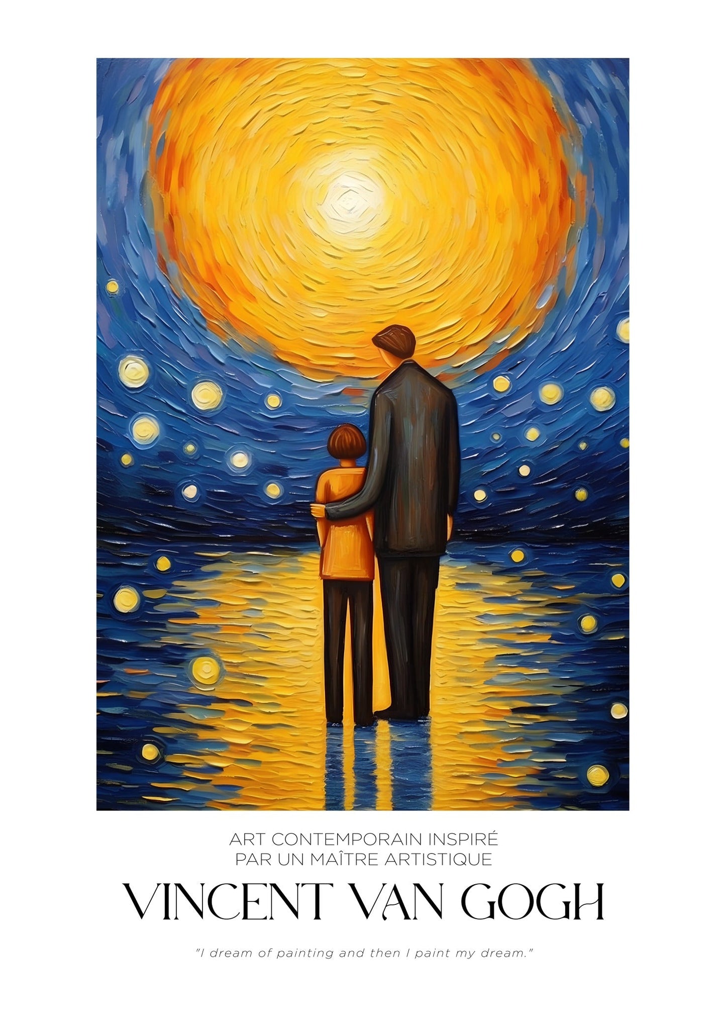 Inspired by Van Gogh – Embrace Under the Sun Poster