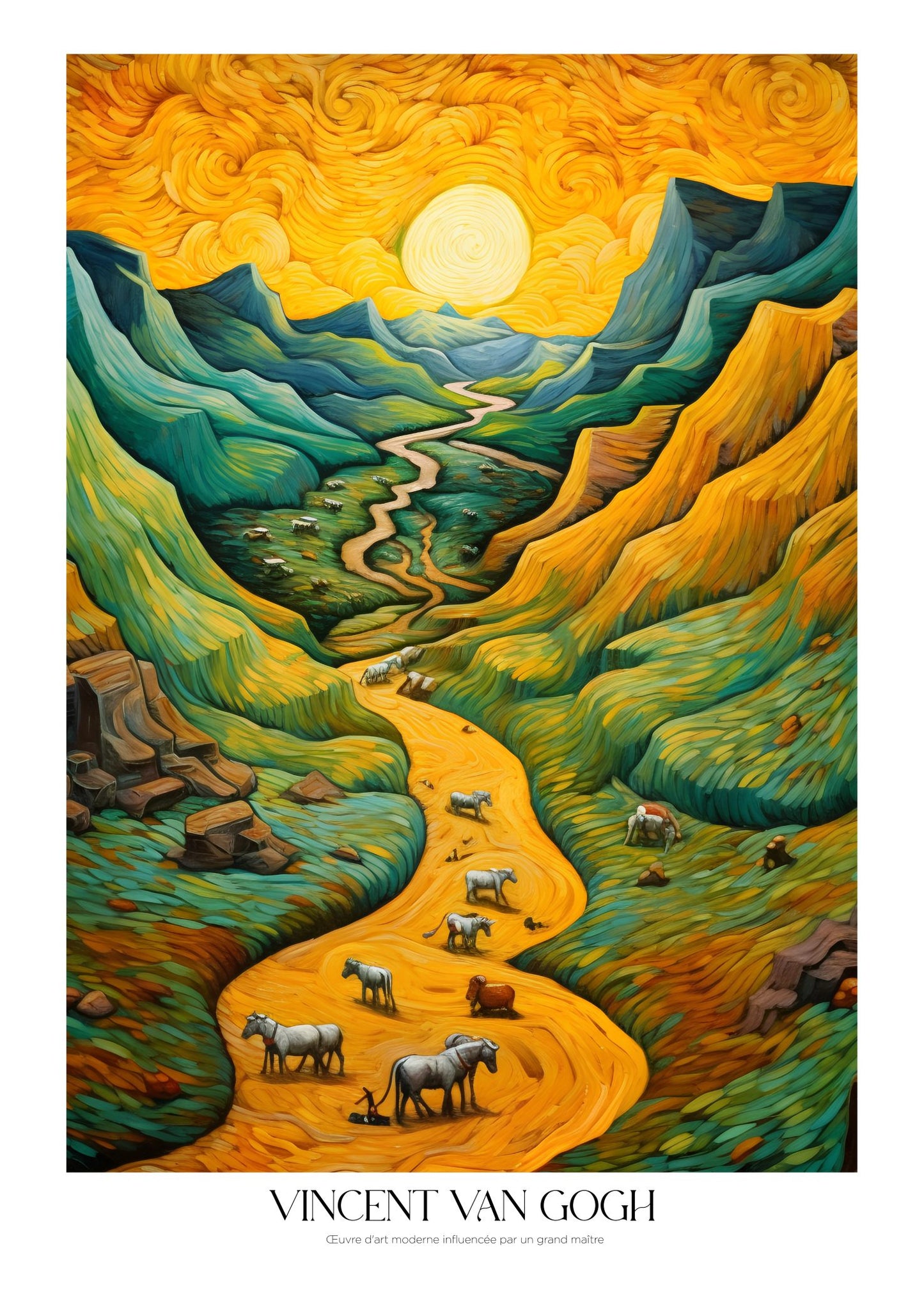 Inspired by Van Gogh – Golden Valley Poster