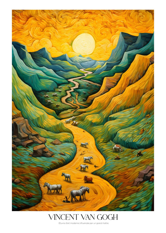 Inspired by Van Gogh – Golden Valley Poster