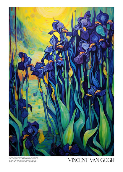 Inspired by Van Gogh – Irises in Sunlight Poster