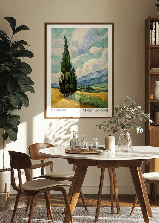 Inspired by Van Gogh – Cypress in the Wind Poster