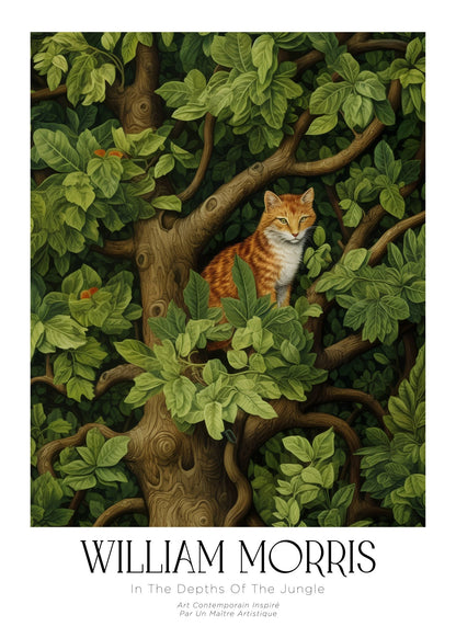 Inspired by William Morris – Cat Among the Leaves Poster