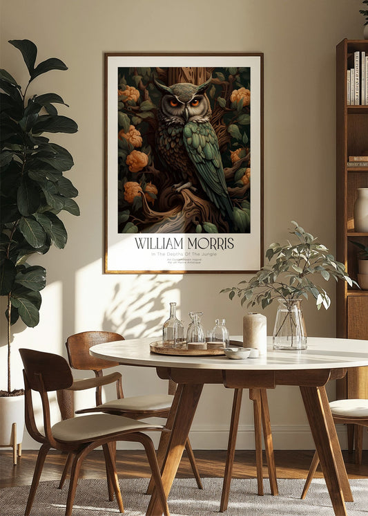 Inspired by William Morris – The Watchful Owl Poster