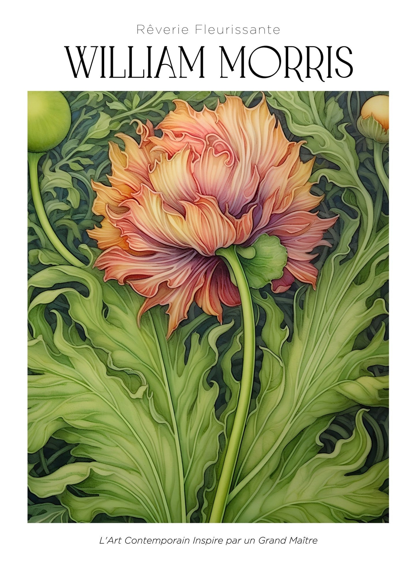 Inspired by William Morris – Coral Bloom Poster