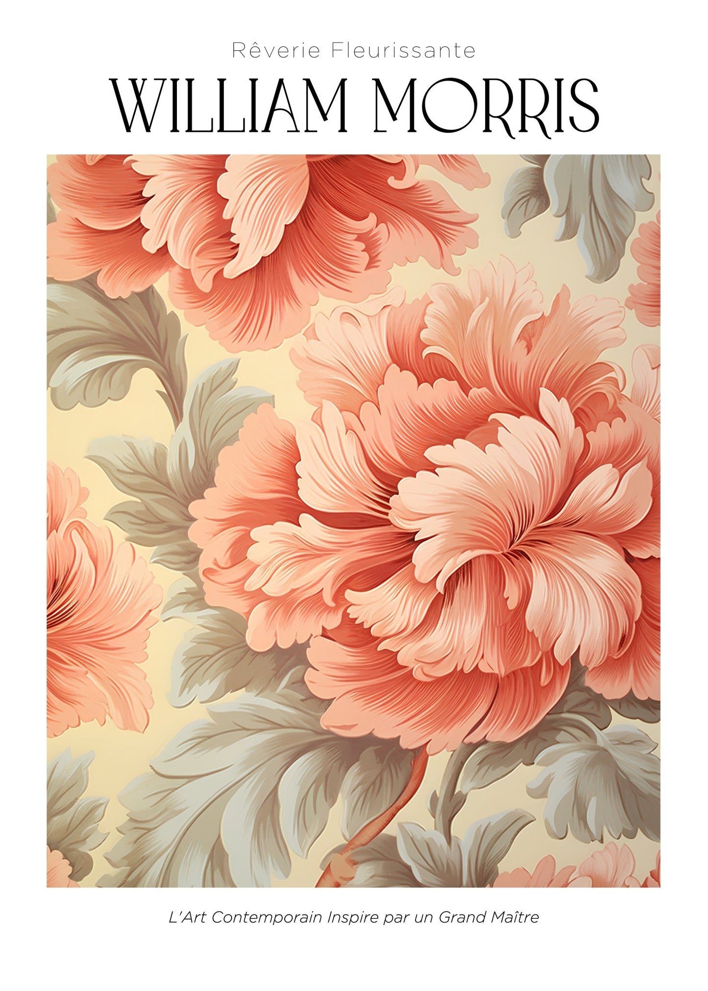 Inspired by William Morris – Soft Peony Pattern Poster