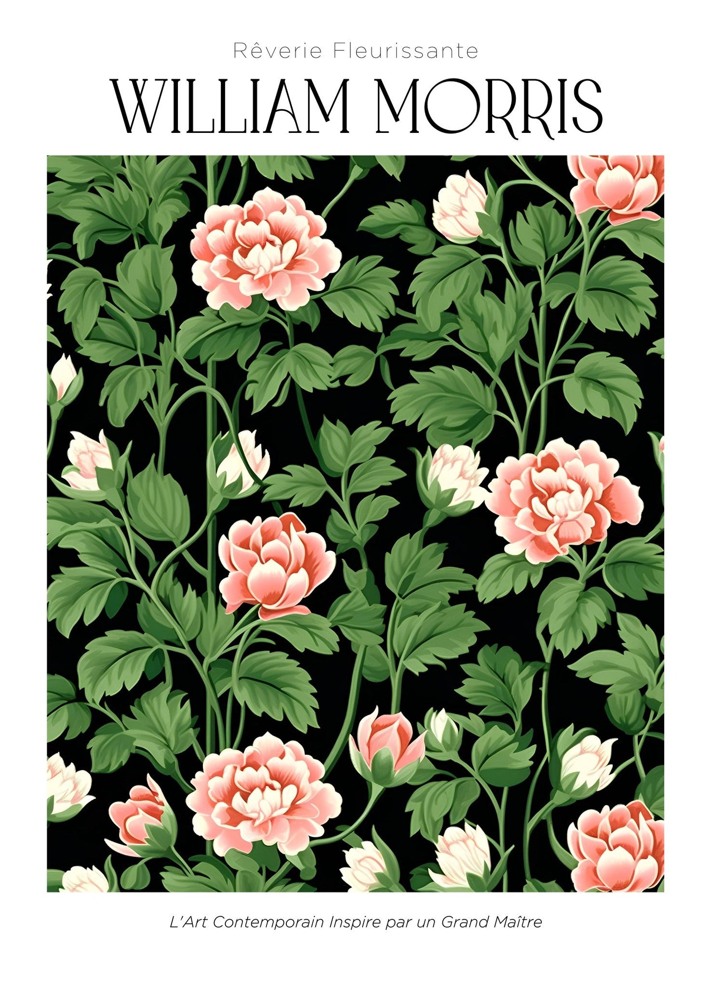 Inspired by William Morris – Classic Peony Pattern Poster