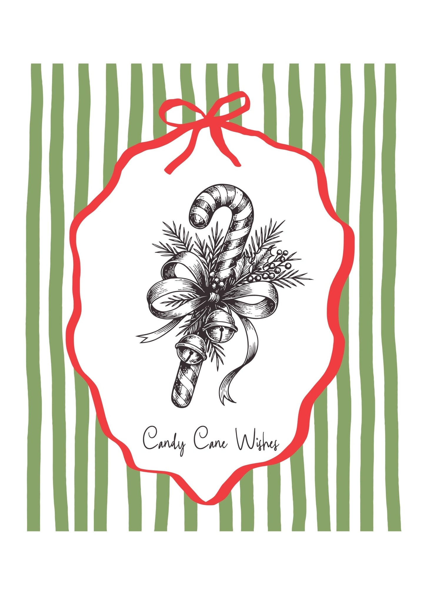 Classic Christmas Candy Cane Poster