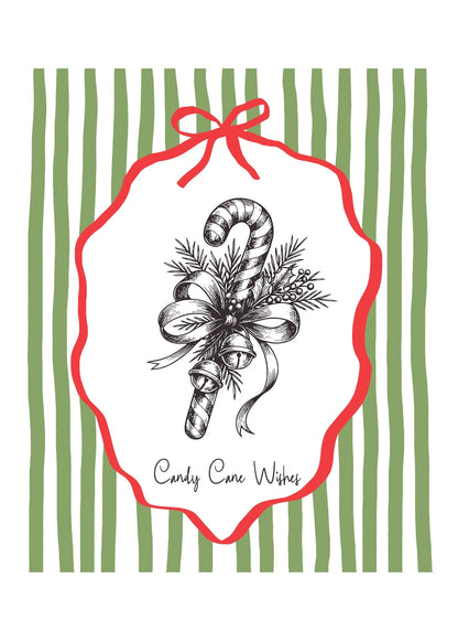 Classic Christmas Candy Cane Poster