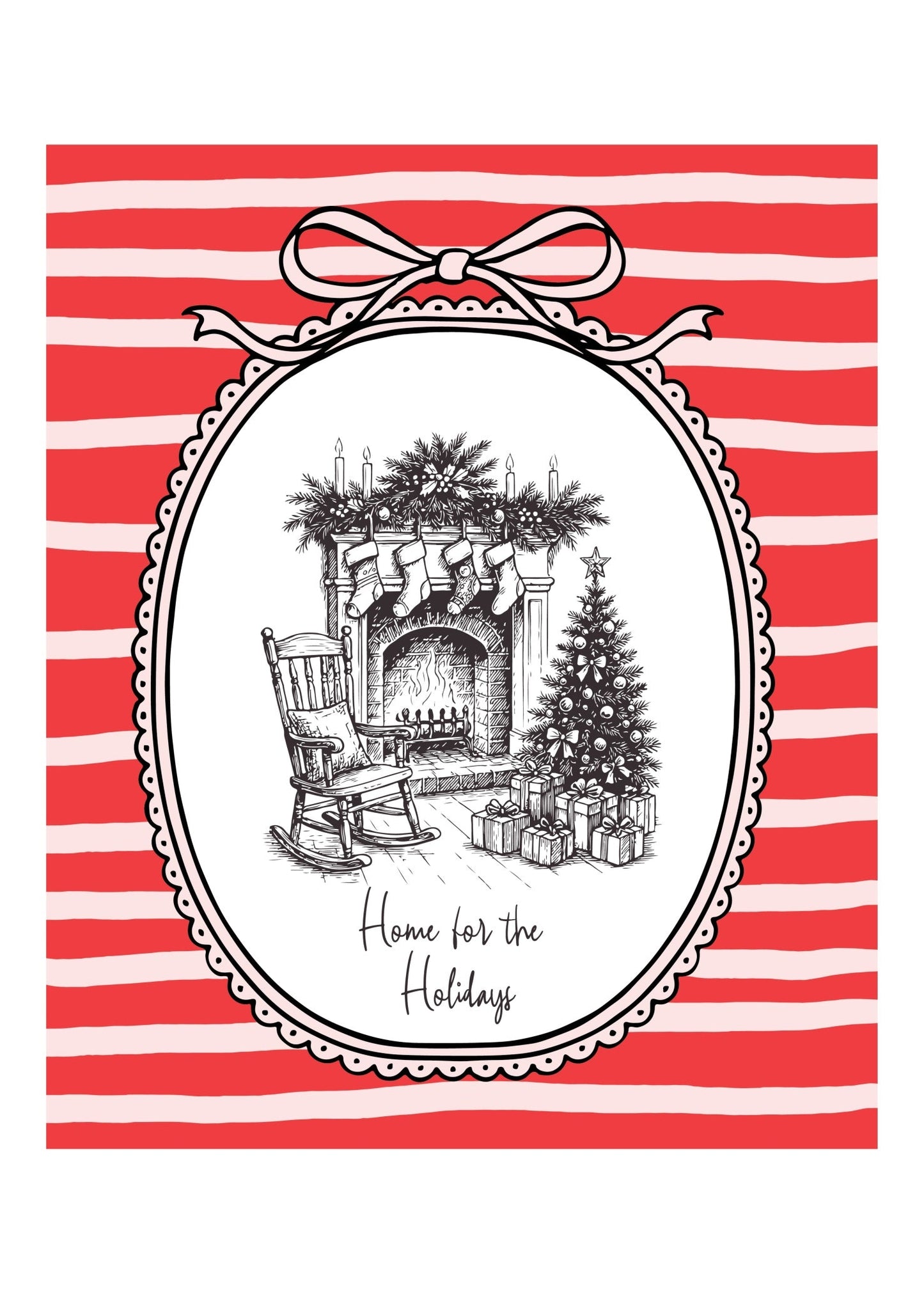 Holiday Nostalgia Fireplace Poster