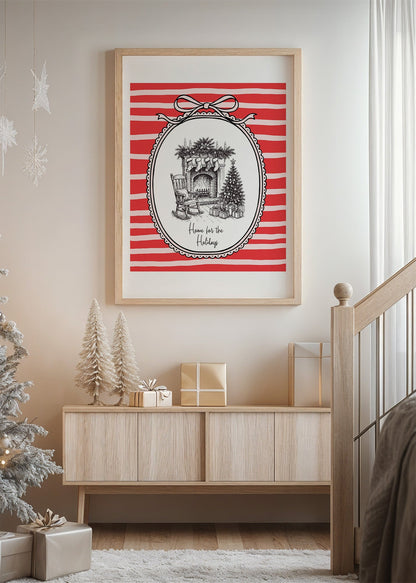 Holiday Nostalgia Fireplace Poster