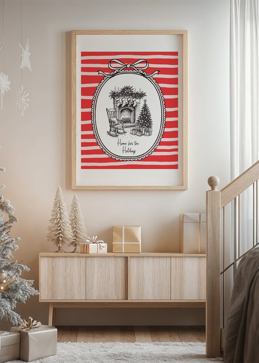 Holiday Nostalgia Fireplace Poster