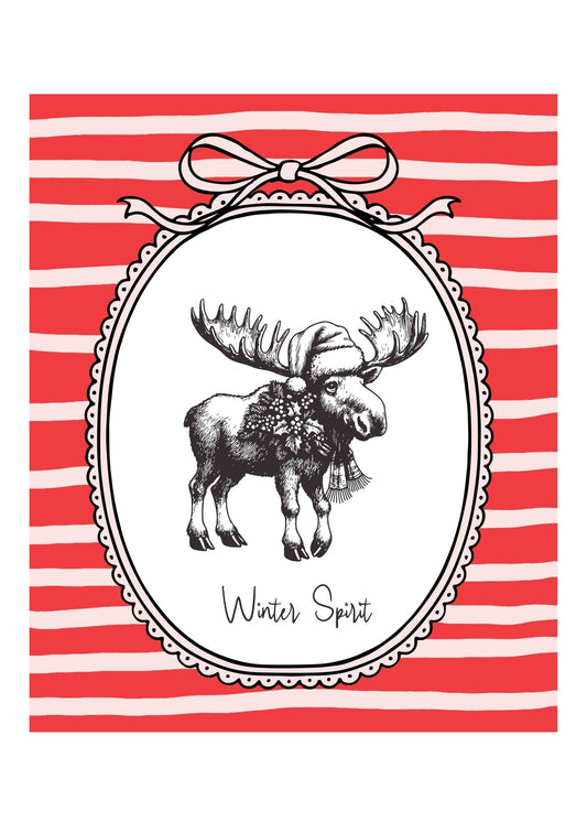 Holiday Nostalgia Moose Poster