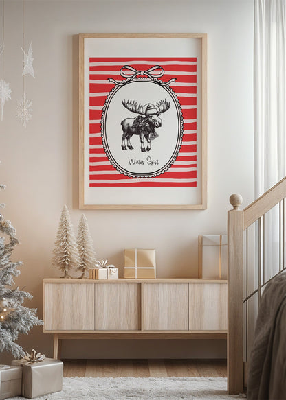 Holiday Nostalgia Moose Poster