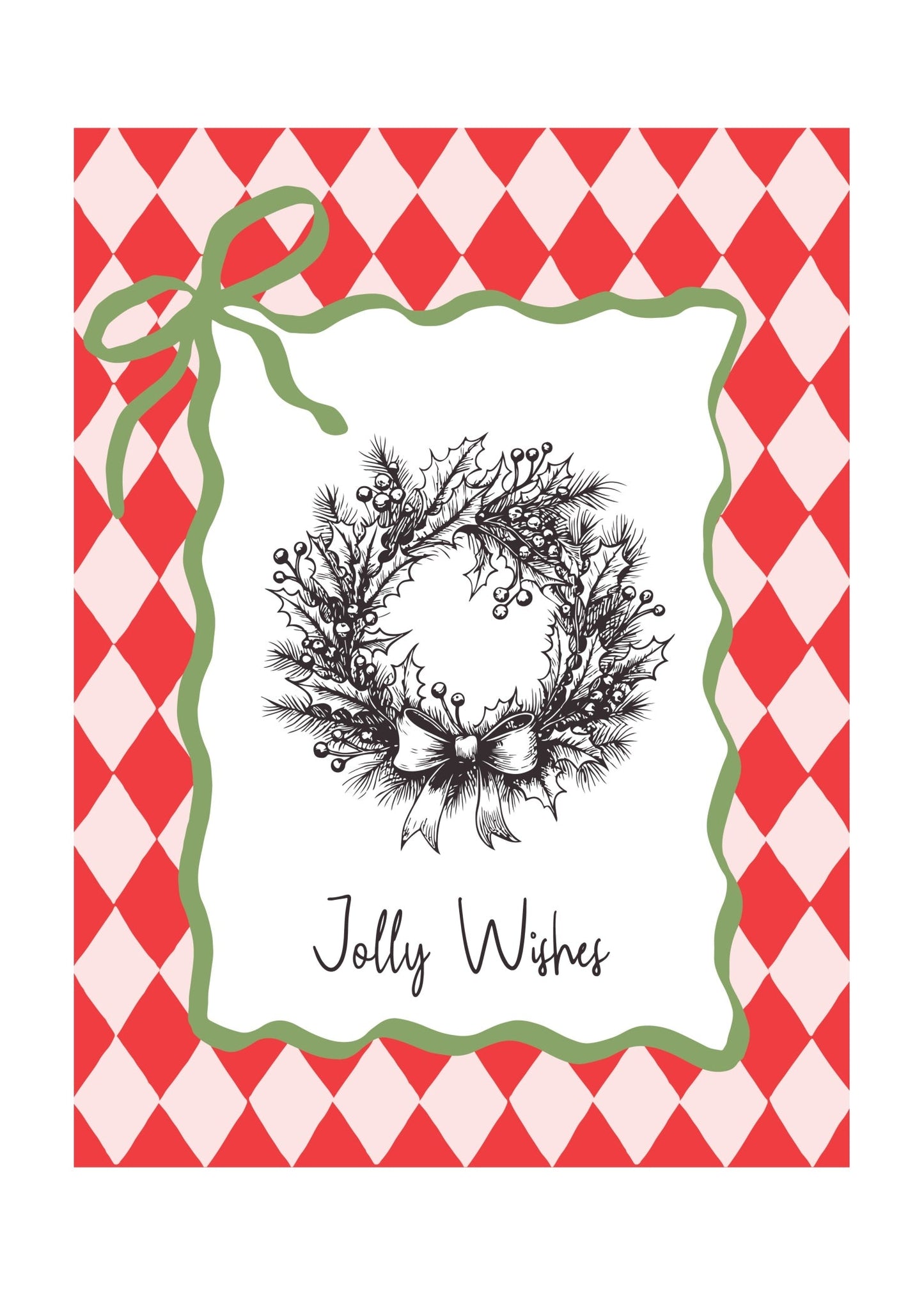 Jolly Christmas Wreath Poster