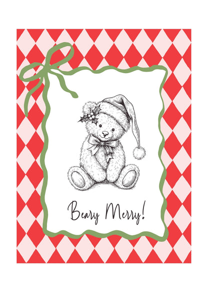 Jolly Christmas Bear Poster