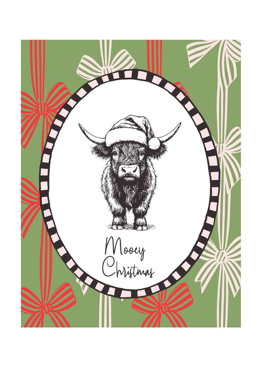 Farmhouse Christmas Cow Poster